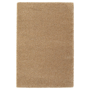 BREVBÄRARE rug, high pile, deep beige, 133x195 cm