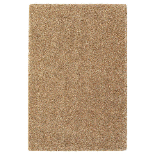 BREVBÄRARE rug, high pile, deep beige, 133x195 cm