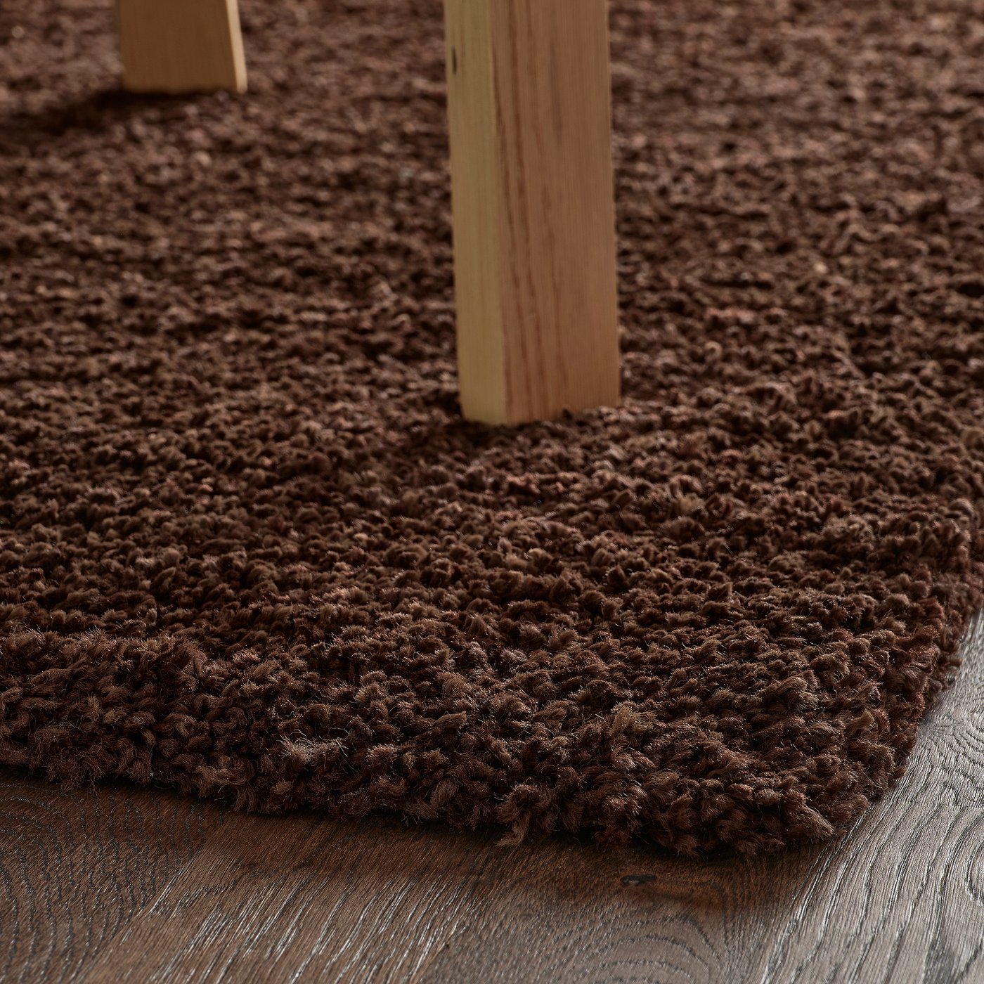 BREVBÄRARE rug, high pile, deep brown, 160x230 cm