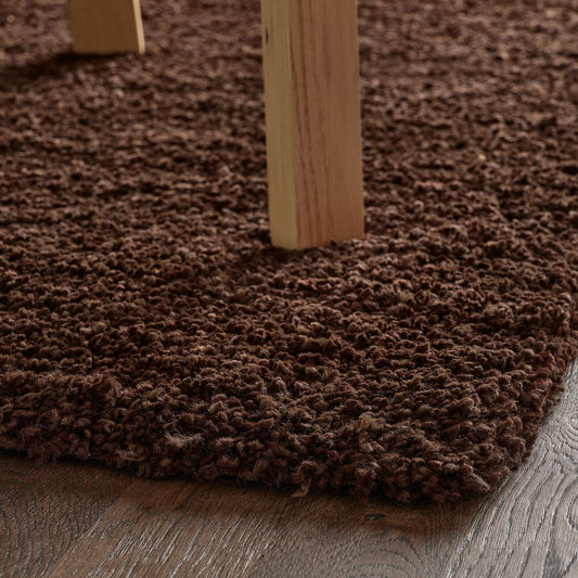 BREVBÄRARE rug, high pile, deep brown, 160x230 cm