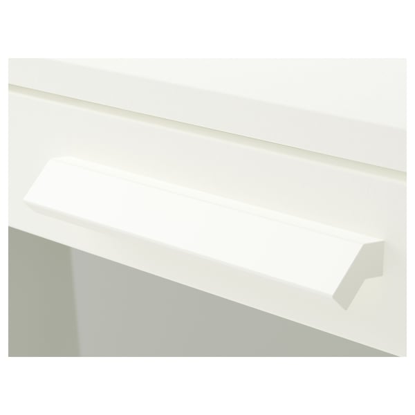 BRIMNES chest of 4 drawers, white/frosted glass, 78x124 cm