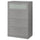 BRIMNES chest of 4 drawers, grey/frosted glass, 78x124 cm