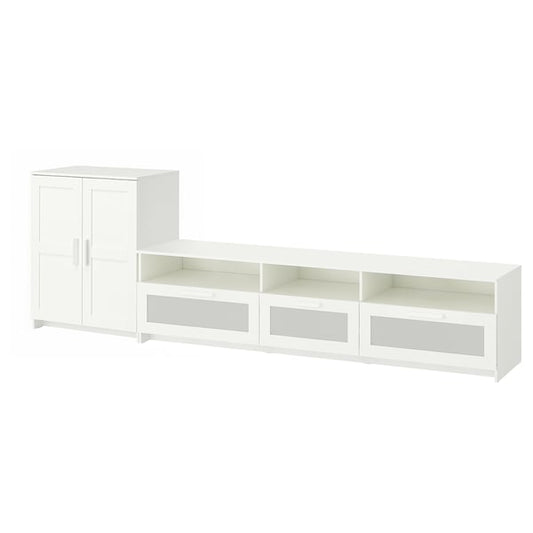 BRIMNES combination for TV, white, 294x41x95 cm