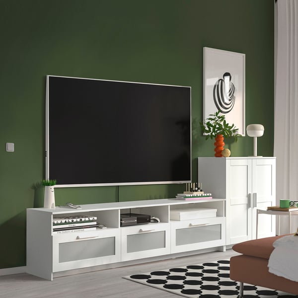 BRIMNES TV storage combination, white, 294x41x95 cm