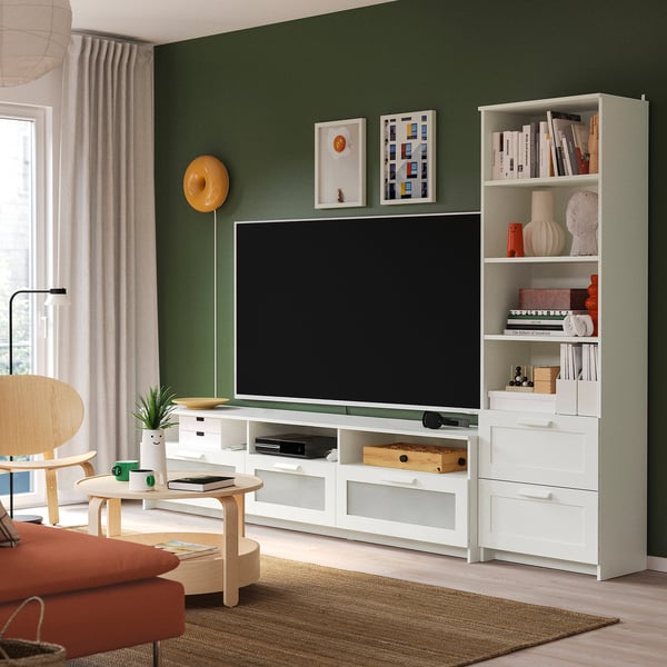 BRIMNES combination for TV, white, 274x41x190 cm