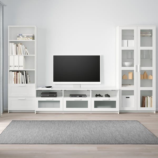 BRIMNES Combination TV/glass doors - white 320x41x190 cm , 320x41x190 cm