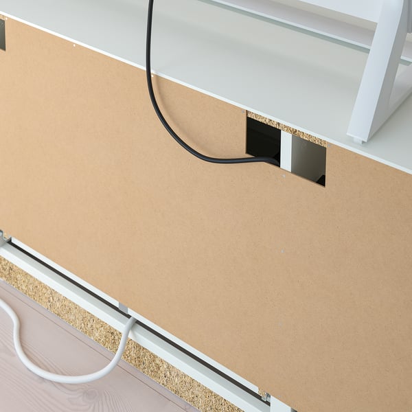 BRIMNES TV storage combination/glass doors, white, 340x41x190 cm