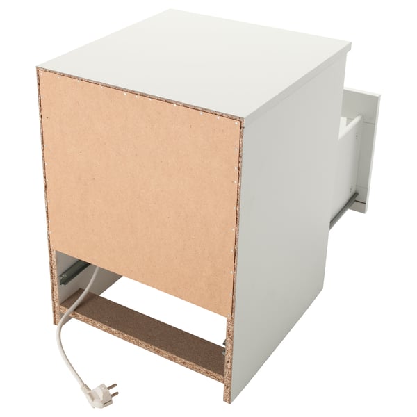 BRIMNES bedside table, white, 39x41x53 cm
