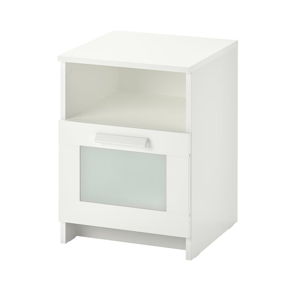 BRIMNES bedside table, white, 39x41x53 cm