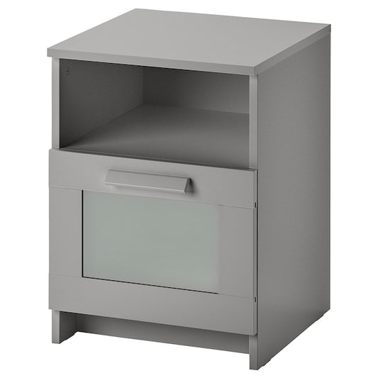 BRIMNES - Bedside table, gray,39x41 cm
