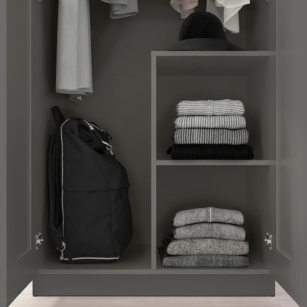 BRIMNES wardrobe with 2 doors, grey, 78x50x190 cm