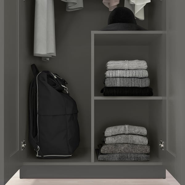 BRIMNES wardrobe with 2 doors, grey, 78x50x190 cm