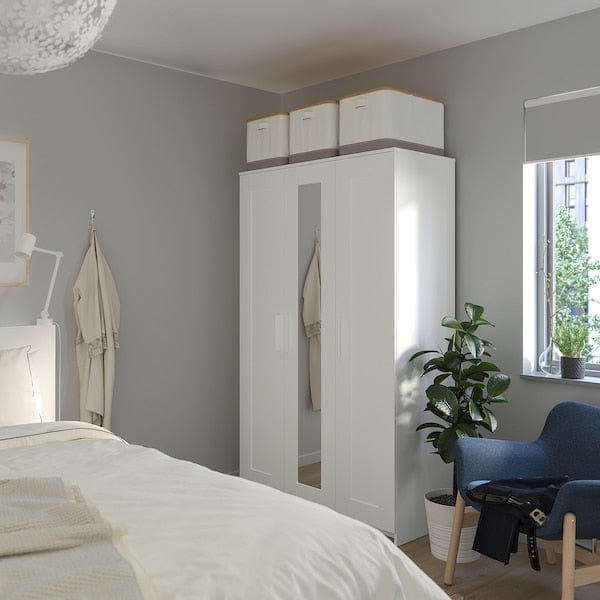 Ikea BRIMNES - Wardrobe with 3 doors, white, 117x190 cm