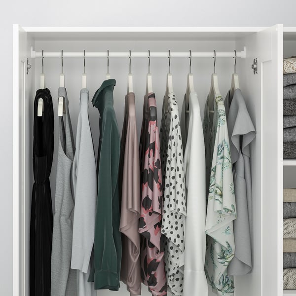 BRIMNES wardrobe with 3 doors, white, 117x50x190 cm