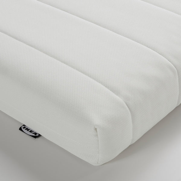BRIMNES day-bed w 2 drawers/2 mattresses, grey/Åfjäll medium firm, 80x200 cm