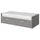 BRIMNES - Sofa bed/2 drawers/2 mattresses, gray/Åfjäll semi-rigid,80x200 cm