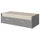 BRIMNES day-bed w 2 drawers/2 mattresses, grey/Vannareid extra firm, 80x200 cm