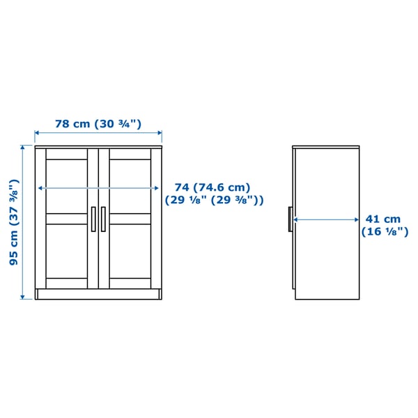 BRIMNES Mobile with doors - white 78x95 cm , 78x95 cm