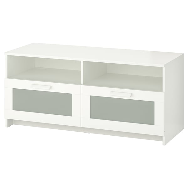 BRIMNES TV bench, white, 120x41x53 cm