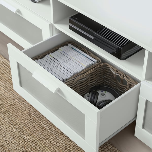 BRIMNES TV cabinet, white, 216x41x54 cm