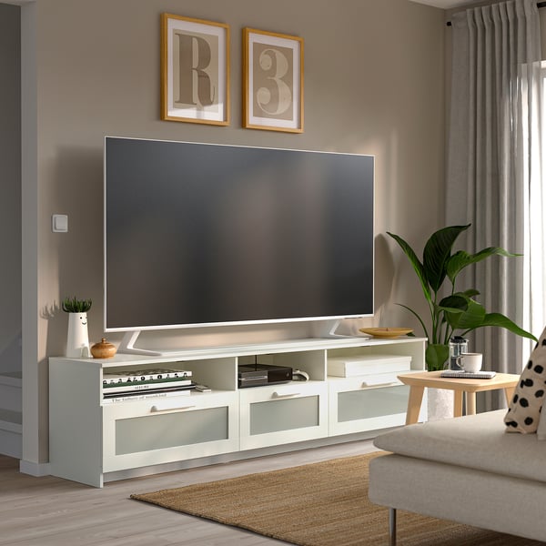 BRIMNES TV cabinet, white, 216x41x54 cm