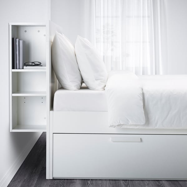 BRIMNES bedroom furniture, set of 3, white, 160x200 cm