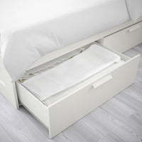 BRIMNES - Bed frame with drawers, white, 140x200 cm