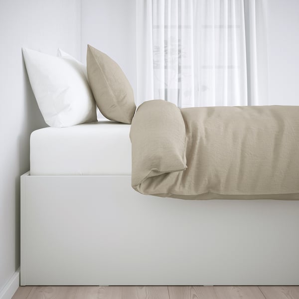 BRIMNES Bed structure with container - white 160x200 cm ,