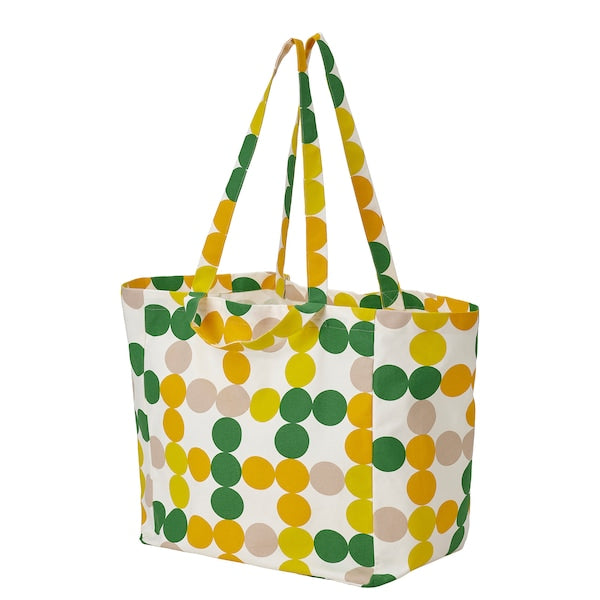 BRÖGGAN - Beach bag, dot pattern multicolour, 41x28x39 cm/45 l