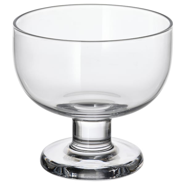 BRÖGGAN - Dessert bowl, clear glass, 11 cm