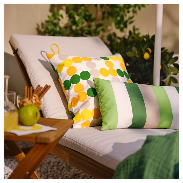 BRÖGGAN - Indoor/outdoor cushion, green,30x58 cm