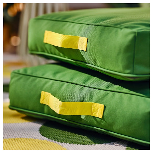 BRÖGGAN - Floor cushion, indoor/outdoor green,45x45 cm
