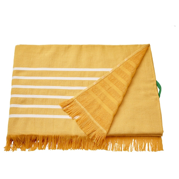 BRÖGGAN - Bath towel, yellow,100x180 cm