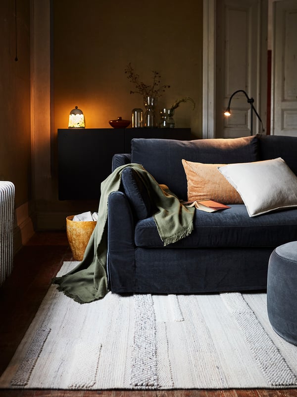 BRÖNDEN rug, low pile, handmade beige, 170x240 cm