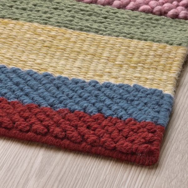 BRÖNDEN rug, low pile, handmade multicolour/red, 170x240 cm