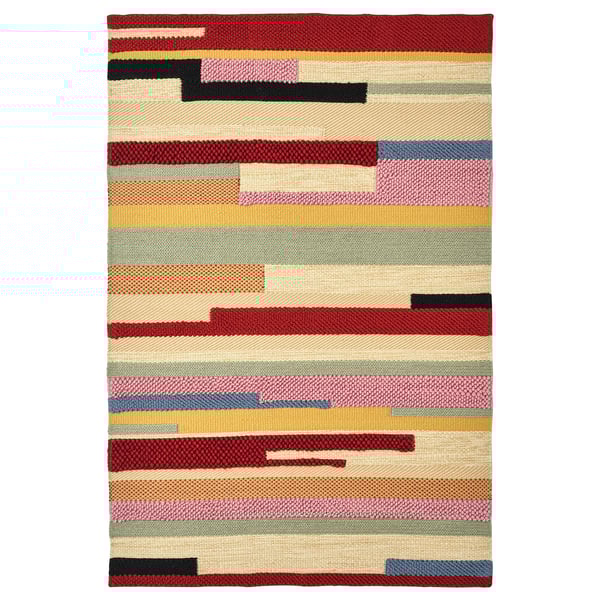 BRÖNDEN - BRÖNDEN Rug, low pile, handmade multicolour/red, 200x300 cm