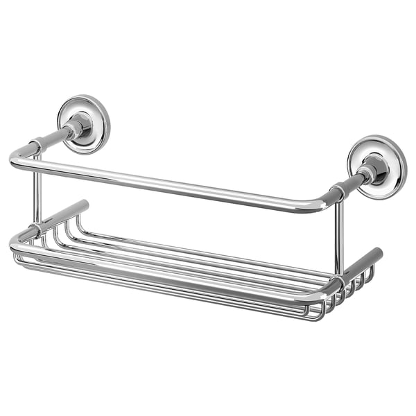 BROFJÄRDEN - BROFJÄRDEN Shower shelf, chrome effect, 33x12 cm
