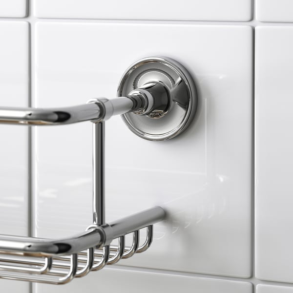 BROFJÄRDEN - BROFJÄRDEN Shower shelf, chrome effect, 33x12 cm