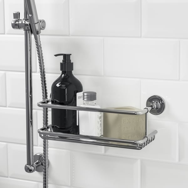 BROFJÄRDEN shower shelf, chrome effect, 33x12 cm