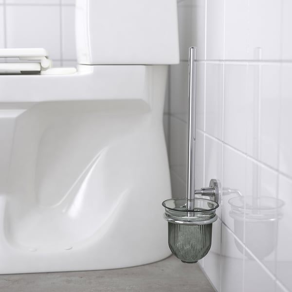 BROFJÄRDEN toilet brush, chrome effect, 11 cm