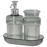 BROFJÄRDEN 3-piece bathroom set, grey