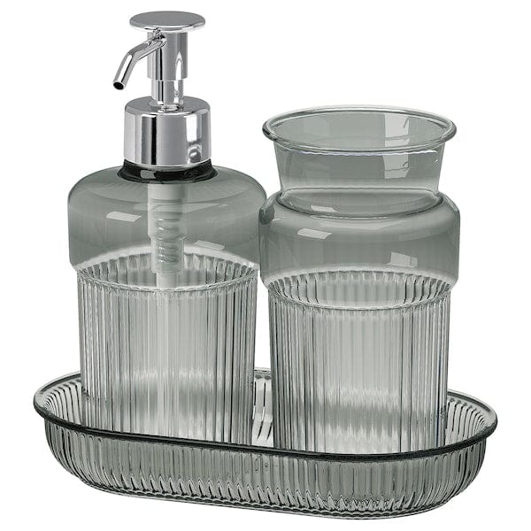 BROFJÄRDEN - 3-piece bathroom set, grey