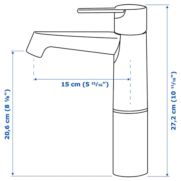 BROGRUND - Washbasin mixer, high, chrome