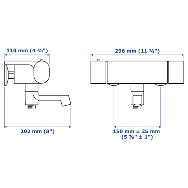 BROGRUND thermostatic bath/shower mixer, chrome-plated, 150 mm