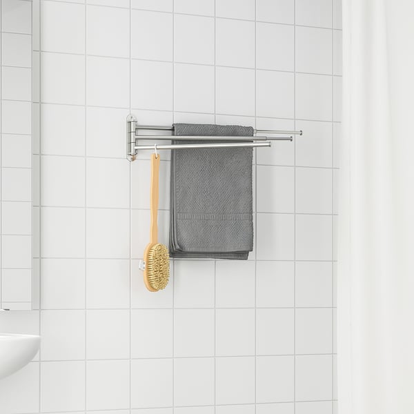 BROGRUND towel holder 3 bars, stainless steel, 43x3 cm