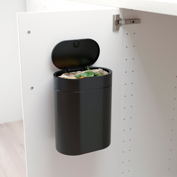 BROGRUND - Bucket with pressure opening, black, 4 l