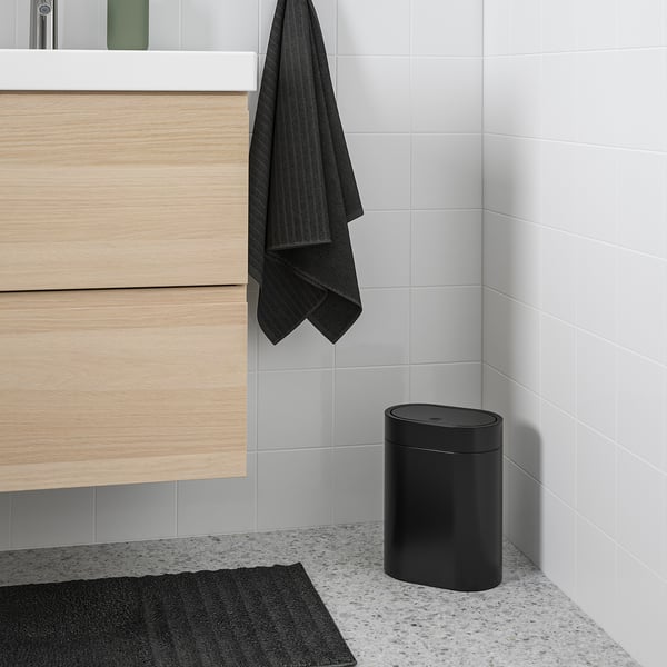 BROGRUND touch top bin, black, 4 l