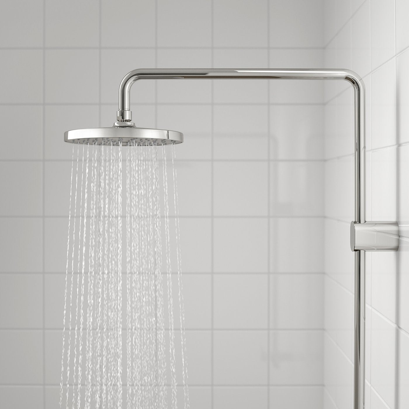BROGRUND shower set with thermostatic mixer, chrome-plated, 200 mm
