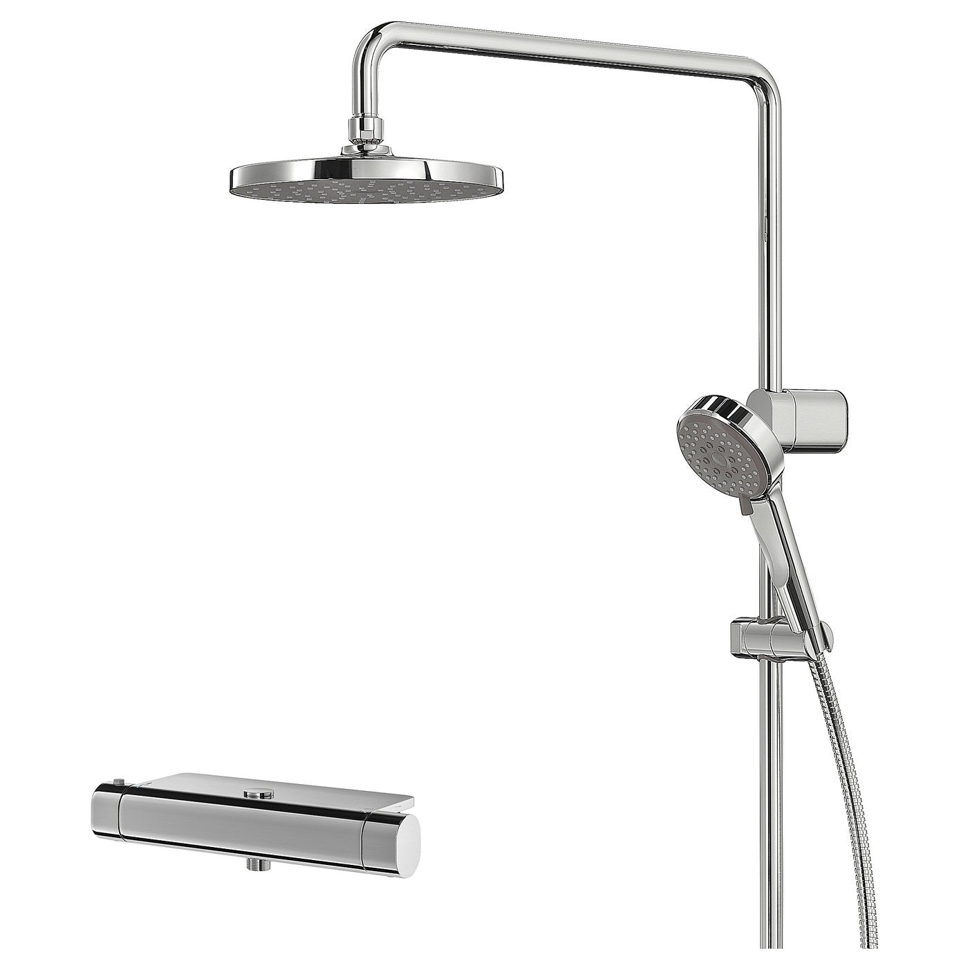 BROGRUND shower set with thermostatic mixer, chrome-plated, 200 mm