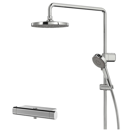 BROGRUND shower set with thermostatic mixer, chrome-plated, 200 mm